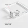 Channel Set Cubic Zirconia 9mm Earrings Hoop/Huggie Safety Latch - Sterling Silver