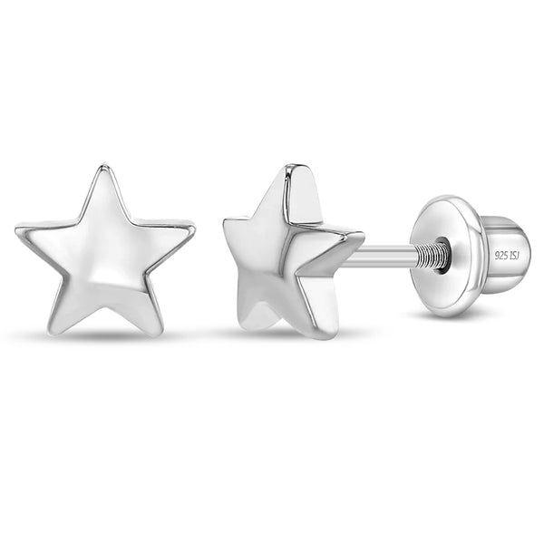 Classic Polished Star Kids Earrings