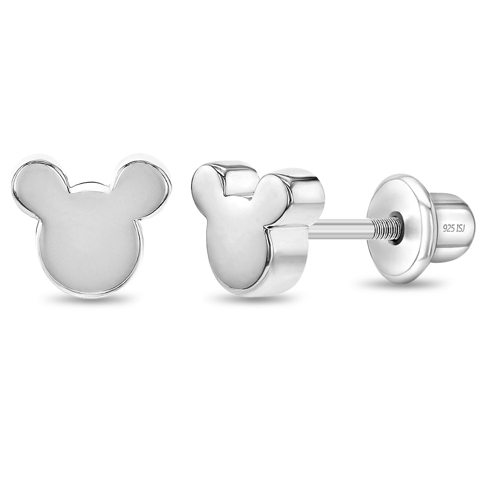 Teenie Mouse Baby / Toddler / Kids Earrings Screw Back - Sterling Silver