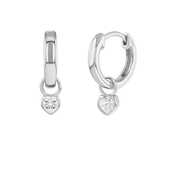 CZ Birthstone Heart Girl Earrings