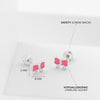 Pretty in Pink Bow Baby / Toddler / Kids Earrings Screw Back Enamel - Sterling Silver