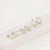 Fun Multicolor Summer Flower Kids / Teen Earrings Enamel - Sterling Silver