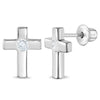 Classic Clear CZ Cross Kids / Children's / Girls Jewelry Set - Sterling Silver