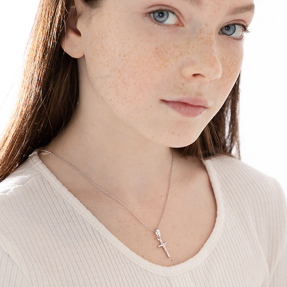Classic Crucifix Cross 17mm Toddler/Kids/Girls Necklace Religious - St