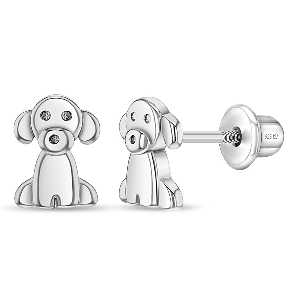 Puppy Dog Pal Kids / Children's / Girls Earrings Screw Back - Sterling Silver