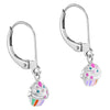 Cupcake & Toppings Dangle Kids / Children's / Girls Earrings Lever Back Enamel - Sterling Silver