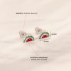 Watermelon Season Baby / Toddler / Kids Earrings Screw Back Enamel - Sterling Silver