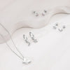 Star & Moon Dangle 9mm Teen Earrings Hoop/Huggie Celestial Safety Latch - Sterling Silver