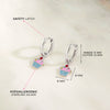 Cupcake Dangle 9mm Kids / Children's / Girls Earrings Hoop/Huggie Enamel - Sterling Silver