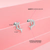 Frollicking Dolphin Kids / Children's / Girls Earrings Screw Back - Sterling Silver
