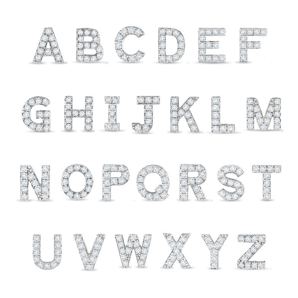 Cubic Zirconia Letter Initial Earrings