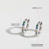 Colorful CZ Gem 9mm Baby / Toddler / Kids Earrings Hoop/Huggie Safety Latch - Sterling Silver