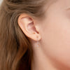 Shooting Stars CZ Chain Dangle Teen Earrings - Sterling Silver Rose Gold Plated