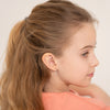 Shooting Stars CZ Chain Dangle Teen Earrings - Sterling Silver Rose Gold Plated
