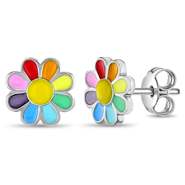 Rainbow Daisy Children's Earrings