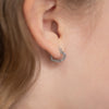 Heart Shaped 8mm Teen Earrings Hoop/Huggie Safety Latch - Sterling Silver