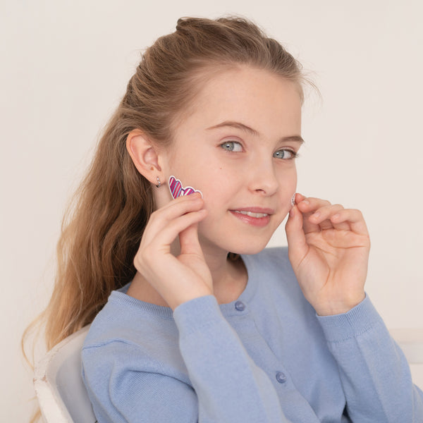Heart Shaped Kids Hoop Earrings