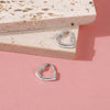 Heart Shaped 8mm Teen Earrings Hoop/Huggie Safety Latch - Sterling Silver