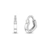 Heart Shaped 8mm Teen Earrings Hoop/Huggie Safety Latch - Sterling Silver