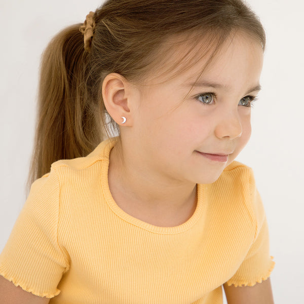 Classic Crescent Moon Girl Earrings