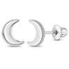 Crescent Moon Women's Earrings - Sterling Silver
