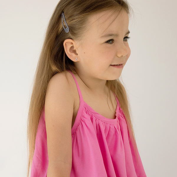 Polished Initial Letters Children Earrings