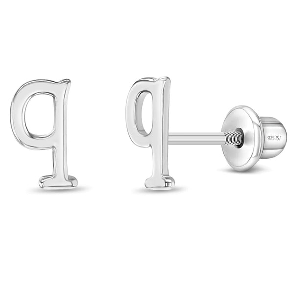 Polished Initial Letters Children Earrings
