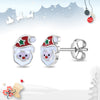 Jolly Christmas Santa Kids / Children / Girls Earrings Enamel - Sterling Silver