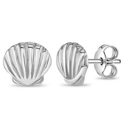 Lustrous Seashell Kids / Children's / Girls Earrings - Sterling Silver