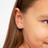 Hearts & More Hearts Baby / Toddler / Kids Earrings Safety Push Back Enamel - Sterling Silver
