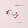 Rainbow Unicorn Kids / Children's / Girls Earrings Screw Back Enamel - Sterling Silver