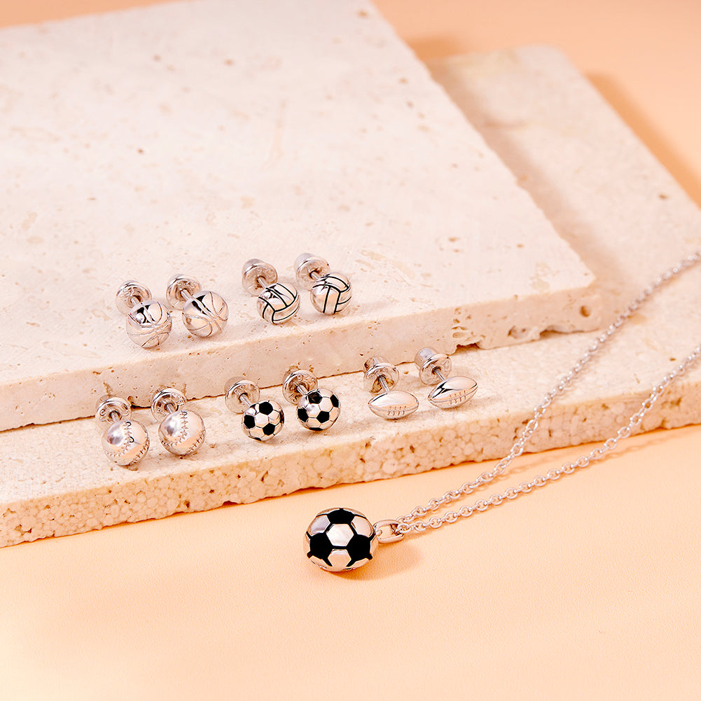 Soccer Ball Kids / Children's / Girls Pendant/Necklace - Sterling Silv