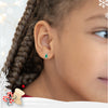 Christmas Magic Kids / Girls Earrings Screw Back Set - Sterling Silver