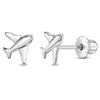 Tiny Traveler Kids / Children's / Girls Earrings Screw Back - Sterling Silver
