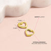 Heart Shaped 8mm Baby / Toddler / Kids Earrings Hoop/Huggie Safety Latch - Yellow Gold Plated Sterling Silver