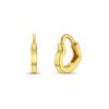 Heart Shaped 8mm Teens Earrings Hoop/Huggie Safety Latch - 14k Gold Over Sterling Silver