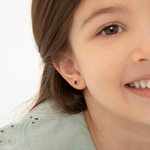 Classic Round Solitaire Girl Earrings