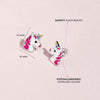 Rainbow Unicorn Kids / Children's / Girls Earrings Safety Push Back Enamel - Sterling Silver