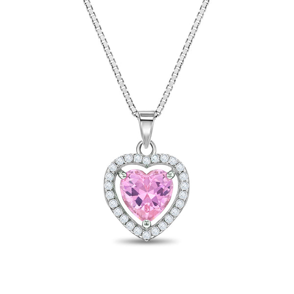 Royal CZ Heart Girls Necklace