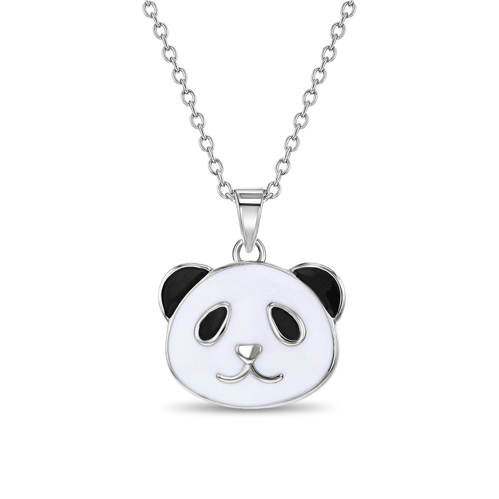 Cute Panda Kids / Children's / Girls Pendant/Necklace Enamel - Sterlin