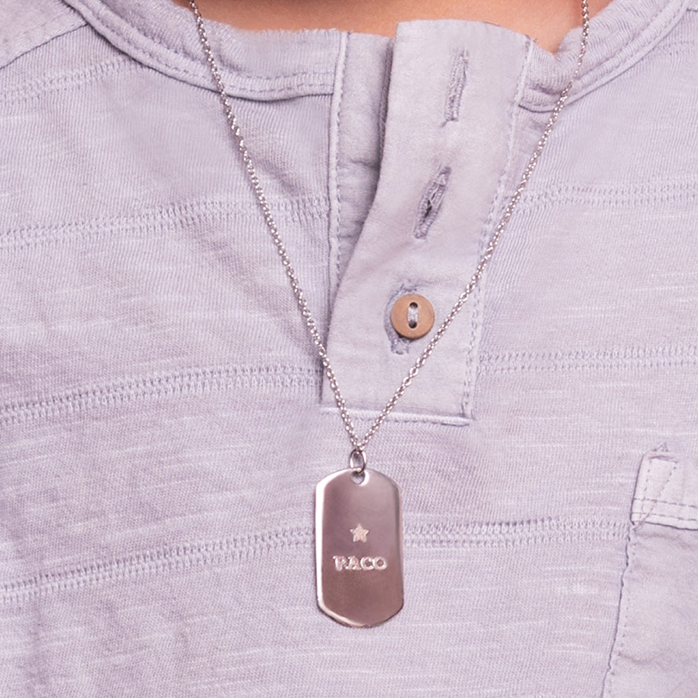 Boy's Dog Tag Sterling Silver Necklace - in Season Jewelry