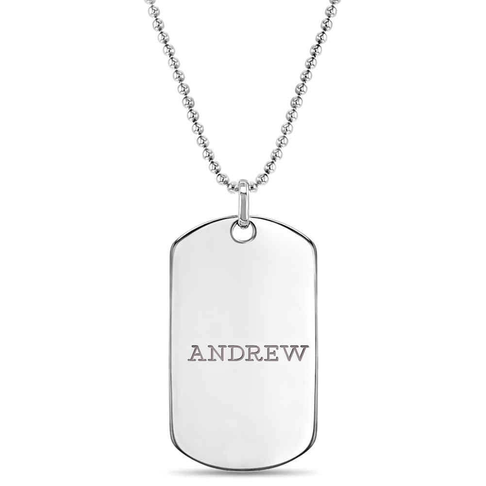 American Pride Dog Tag Necklace 24 / Polished