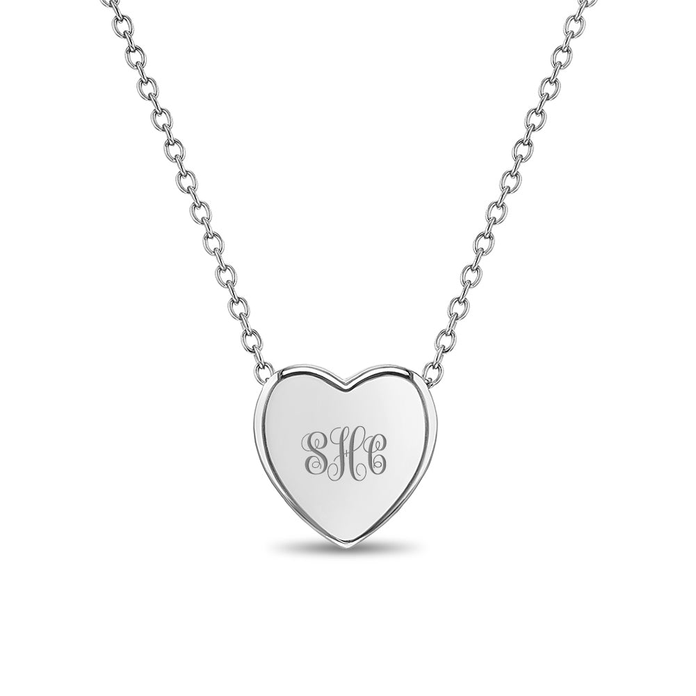 Tiny Monogram Heart Toddler / Kids / Girls Pendant/Necklace Engravable