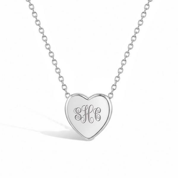 Tiny Monogram Heart Teen Necklace