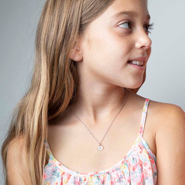 Small Monogram Circle Children's Pendant Necklace