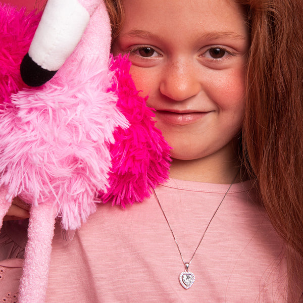 Royal CZ Heart Girls Necklace