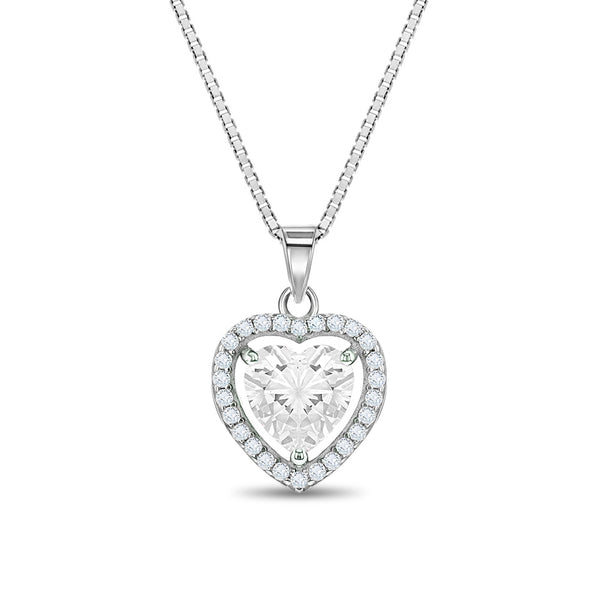 Royal CZ Heart Girls Necklace