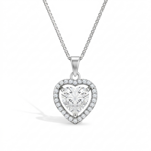 Royal CZ Heart Girls Necklace