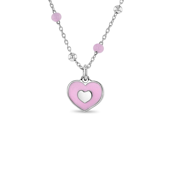 Pink Heart Satellite Children's Necklace