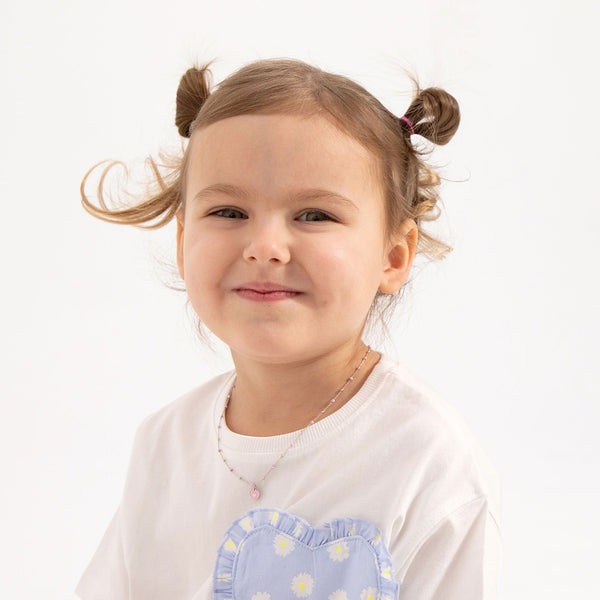 Pink Heart Satellite Children's Necklace